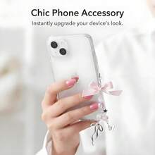 Y2K Cute Phone Charms Set - Aesthetic Cherry,Flower, Butterfly & Star Cell Phone Straps, Kawaii PhoneAccessories For Bag Keychain, , Camera Decor - Nơ hồng - Xem 6