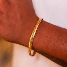 Pulseira Cubana 6mm - Banho Ouro 24k - Dourado - Visão 2