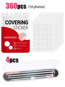 Kit de limpeza facial com ferramentas e adesivos transparentes de bolinhas. Design fofo de bolinhas, adesivos faciais invisíveis, ferramentas de extração e limpeza adequadas para todos os tipos de pele, com estojo portátil. Limpeza profunda, ferramentas de cuidados com a pele, ferramentas de beleza, adesivos decorativos para o rosto, presentes para o ano 2000, formatura, aniversário, feriados, inverno, primavera, decoração de festivais e cosplay feminino. - Multicolorido - Ver 8