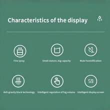 600毫升反重力水滴超声波加湿器，超静音，LED智能显示时钟，空气净化加湿器 - 反重力加濕器-白 - 查看 7