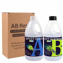 34盎司环氧树脂套装，自流平，高光泽，不泛黄，无气泡，适用于手工艺品、桌面浇铸和DIY项目，混合比例1:1 - 彩色 - 查看 10