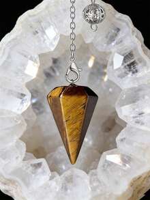 1/3/6/10 piezas Cuarzo natural para sanación espiritual, para radiestesia de agua, adivinación espiritual, collar de joyería con colgante de cristal de cuarzo en forma de cono - Multicolor - Ver 13