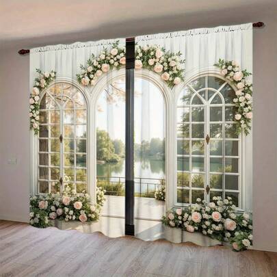 Dreamy Purple Semi-Blackout Curtains, 2 Panels - Soft Light Filtering Drapes For Privacy And Thermal Insulation In Bedroom, Living Room, Office