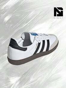 Adidas Samba OG Cloud White Core Black (GS) - Women's Lifestyle Sneakers – Shoes For Woman-Vintage-Spring & Summer-Inspired Running Shoes, Shock-Absorbing Comfort, Gym To Streetwear Casual Wear-Easter Gift–IE3675 - Cloud White/Core Black/Gum - 查看 3