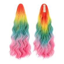 Tóc giả đuôi ngựa xoăn kiểu gradient, sợi tổng hợp, dành cho nữ, tóc dài vừa và dài, kiểu sóng lớn, tóc giả đuôi ngựa cầu vồng, kẹp tóc bông xốp tổng hợp, thanh lịch và thời trang, thích hợp cho các bữa tiệc hàng ngày, giúp tăng thêm vẻ quyến rũ. - Nhiều màu - Xem 13
