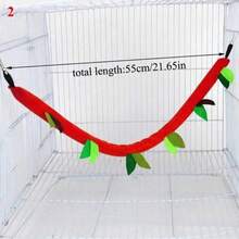 双层加厚小型宠物吊床 - 仓鼠/豚鼠/蜜袋鼯圆形摇床，雪貂保暖窝，带安全带的笼式悬挂睡篮 - 彩色 - 查看 4