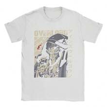 Men T-Shirts Overlord Ainz Ooal Gown Vintage Pure Cotton Tee Shirt Short Sleeve T Shirts Crewneck Clothes Printed - 白色 - 查看 1