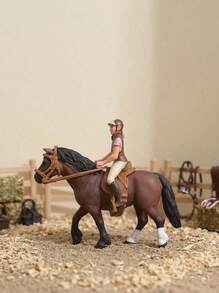 POKOJA LAND 1pc Realistic Miniature Toy Pony And Horse,Wildlife Model Set With Simulated Animals ,Figurines Horse Set With White Horse, Arabian Horse, Jockey And Mare Figurines - For Decoration, Dollhouses, Miniature Toys,And Farm Play (Partially Random) - Multicolor - View 3