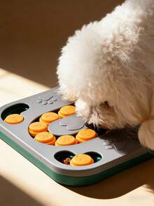 Juguete dispensador de comida lenta con forma de rompecabezas cuadrado para mascotas, de material plástico antideslizante, para uso en interiores, exteriores y viajes, apto para perros pequeños, gatos y cachorros, divertido, educativo y práctico - Multicolor - Ver 3