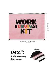 1 Stück Kosmetiktasche mit Arbeitsmotiv - leicht und tragbar, Kulturbeutel-Organizer mit Aufdruck "Work Survival Kit", aus strapazierfähigem Material, geeignet als Geburtstagsgeschenk, für Reisen, Büronutzung und den täglichen Gebrauch - Unisex Haushaltsgeschenk Make-up Tasche Make-up Organizer Kulturtasche Make-up Aufbewahrung Make-up Beutel Waschbeutel Kulturtasche Reisen Reiseutensilien für Frauen - Verschiedenfarbig - Übersicht 7