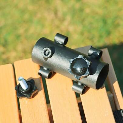 1个户外帐篷遮阳篷杆固定器 - 可调节固定管支架，露营遮阳篷支撑配件