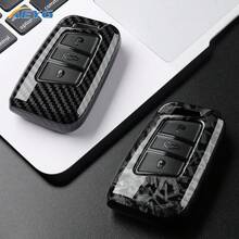 Durable Carbon Fiber Textured Hard ABS Material Car Key Fob Cover Case Fit For Passat Magotan B8 And Superb A7 Kodiaq - Protective Smart Key Shell - D - View 2