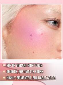 MISSLYN-Twinkle Moka Powder Blush, 1 Color Blush Palette, Pearlescent Blush (01 Matte Blush), New Year Makeup, Beginner-Friendly, Dreamy Color Blush, Long-Lasting Pigmentation, Contouring & Highlighting, Portable Size, Suitable For Travel & Outdoor Activities, Waterproof & Sweat-Resistant Blush - #01 Giấc mơ - Xem 4