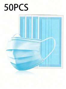 50 pezzi Mascherine monouso, opzioni di colori multipli, morbide e delicate sulla pelle, maschere a 3 strati, con lacci elastici per le orecchie - ideali per casa, scuola, ufficio, attività all'aperto e campeggio! - Multicolore - Visualizzare 13