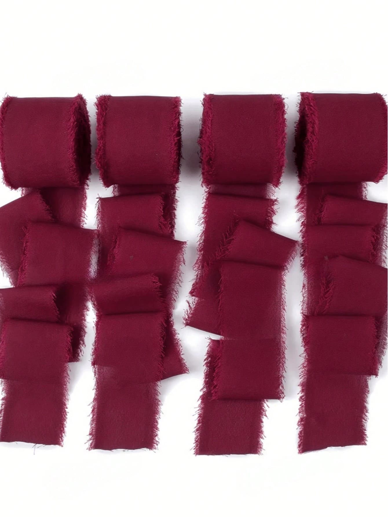 1/3/6 Rolls DIY Frayed Chiffon Ribbon, 1.5 Inch X 5 Yards, Fabric Hanging Ribbon, Suitable For Gift Wrapping, Wedding Bouquets, Handmade Crafts, Home, Office, Party, Valentine's Day And Other Occasions Decoration