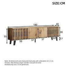 180 X 40 X 55 Cm TV-Schrank, Lowboards In Original Wood Colors, 8 Separate Ablagefächer, TV-Ständer, TV-Konsolen-Entertainment-Center Passend Für 70-Zoll-Fernseher, Geeignet Für Wohnzimmer - Khaki - View 1
