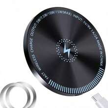 Cargador inalámbrico magnético para coche de 15W, carga rápida compatible con smartphones Apple y Android, soporte para teléfono - Carga inalámbrica magnética - Ver 4