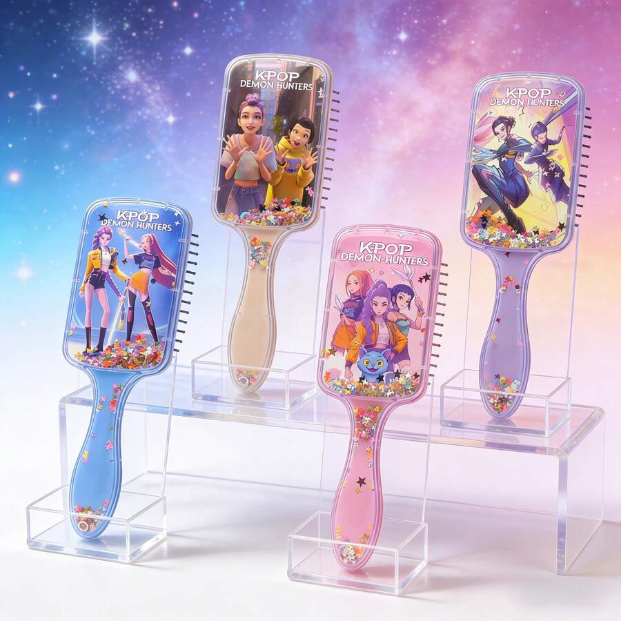 1pc K-Pop Dreamlike Girl Group Rotating Hair Brush Set - Inspired By Lumi's Air Cushion Massage Hair Brush, Anti-Static Design, Creates Voluminous Hairstyle (Random Style) - Multicolor - View 1