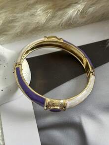 Vintage luxuriöse, goldfarbene, emaillierte, mehrfarbige, breite, übertriebene personalisierte Manschetten-Armband, geeignet für modebewusste Frauen, passend für Nachtclub, Musikfestival, Party, Junggesellinnenabschied, Bridal-Shower, Abschlussfeier und täglichen Gebrauch, ein Schmuckgeschenk für Bohème-Mode-Liebhaber - Verschiedenfarbig - Übersicht 15