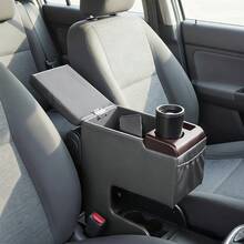 SHIOUCY Auto Mittelkonsole Organizer, Mittelarmlehne extrabreit Universal Container, Armhalter für Auto, Zentralkonsole für Auto, Universal-Armhalter für Auto, Zentraler Aufbewahrungsbehälter, Farbe schwarz, Armhalter Kissen - A - Übersicht 1