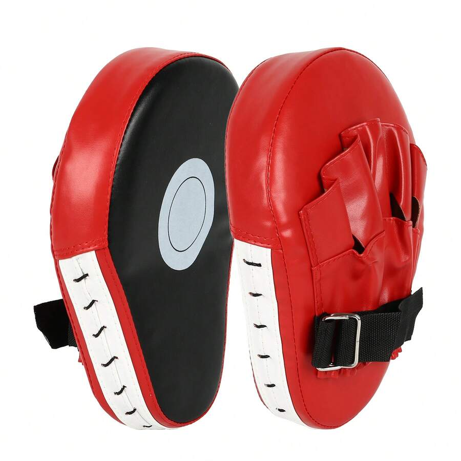 1pcs Boxing Hand & Kick Pad Set - Taekwondo Training Equipment For MMA, Boxing & Karate - Shock-Absorbing Durable PU Pads, Martial Arts Gear, Combat Sports Accessories, Shock Absorbing Design, Sturdy Martial Arts Pads, Combat Sports Pads, Fitness Trainers, Martial Artists - Red - View 1