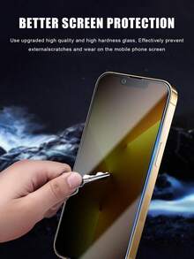 4pcs Full Screen Tempered Glass Privacy Screen Protector, Compatible With IPhone7/8/X/XR/11/12/13/14/15/16/17 Series, Anti-Fingerprint, Waterproof, Anti-Scratch, Sensitive Touch And Smooth Feel, 9H Hardness Glass, Anti-Collision, Anti-Drop - Black - View 4