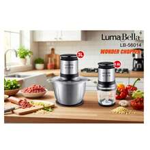 Robot De Cocina 1000w 3.6l Doble Vaso Picar Y Moler - Plateado - Ver 4