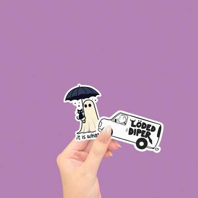 It Is What It Is Sticker,Roderick Loded Diper Sticker, Spooky Mental Health Sticker, Self Care Gift, Self Confidence, Self Positivity Sticker, Funny Planner Sticker