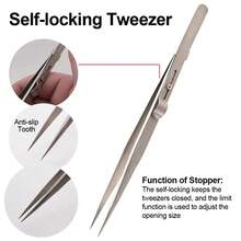 1pc Professional Precision Tweezers Stainless Steel Curved & Straight Tip Set For Jewelry Making Eyebrow Facial Hair Removal Craft Electronics Tweezers Kit For Men Women Professional DIY Enthusiasts Jewelry Makers Craft Workers Beauty Professionals - Multicolor - View 5
