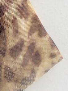 Women's Leopard Print Casual Skirt Spring - Mocha Brown - View 5