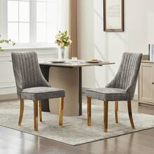 Dining Chairs 2, Comfortable Lace Fabric, Upholstered Chair With Gold-Plated Stainless Steel Legs, Multicoloured Optional. - Grey - View 3