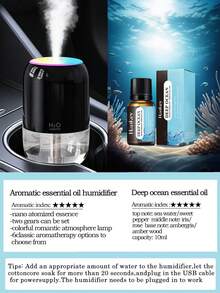 One 200ml Car Spray Humidifier, Household Products Of Bedroom Humidifier, Three Colors Available, With Colorful Atmosphere Light And Night Light Functions, USB Power Supply, Water Free Automatic Power-Off, Touch Control Operation, Silent Operation, Simple Design, Natural Beauty, Small And Easy To Carry - Multicolor - View 15