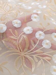 HXARTMIS 1 Piece, Beige Lace Embroidered Polyester Round Tablecloth. Material: Polyester. Italian Terms: Tablecloth, Tablecloth, Birthday, White Tablecloth, Baptism, Pink Tablecloth, Stain-Resistant Tablecloth, Furniture Doilies, Living Room Rug, Plastic Kitchen Tablecloth, Round Tablecloth, Square Tablecloth, Bedroom Doilies, Black Tablecloth - Beige - View 4