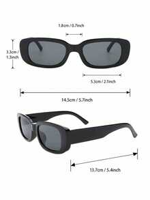 2 Pairs Personalized Fashion Glasses With Cat Eye & Square Frame, Suitable For Teenagers - Black - View 5