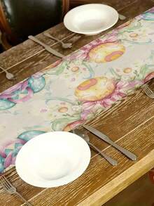 1 pezzo Runner da tavolo con motivo coniglietto di Pasqua, runner da tavolo con motivo uova di Pasqua, decorazione casa di Pasqua, 1 pezzo runner da tavolo, 4 pezzi sottopiatti, 1 pezzo federa, 3 prodotti disponibili, decorazioni per la casa per interni/esterni, forniture per feste, decorazione per la stanza. Adatto per decorazione casa e cucina di Pasqua e decorazione per eventi e feste. - Multicolore - Visualizzare 2