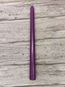 4支10英寸波尔多红柱形蜡烛/烛台，紫色锥形蜡烛，尖头蜡烛，多巴胺色彩，无烟浪漫无味晚餐蜡烛，条纹长蜡烛，长烛台，家居装饰，适用于餐厅、酒店、客厅、卧室、教堂照明、生日庆祝装饰、派对布置、浪漫求婚、斋月、开斋节、情人节、音乐节、新年等场合。 - 紫色 - 查看 1