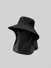 1pc Unisex Solid Color Sun Protection Neck Gaiter Outdoor Wide Brim Fishing Hiking Sun Hat, Suitable For Daily Outing, Hiking, Fishing - Multicolor - View 11