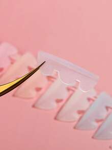 1对可重复使用的硅胶睫毛夹垫，自粘式睫毛提升贴，用于卷翘和提拉睫毛 - 彩色 - 查看 4