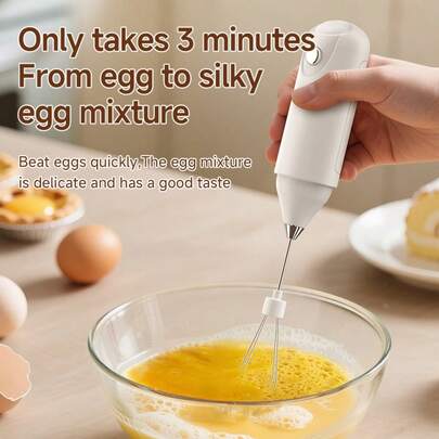 1 pezzo Montalatte elettrico, montalatte a batteria portatile, mini montalatte, mixer per caffè, richiede 2 batterie AA, mixer per bevande in acciaio inossidabile, adatto per caffè, latte, cappuccino, matcha, cioccolata calda, mixer elettrico senza fili mini macchina da caffè, essenziale per il ritorno a scuola