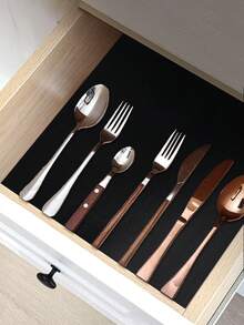 1 Roll 30x150cm High Quality Brown Drawer Liner, Waterproof Non-Slip Shelf Liner, Washable Oil-Resistant Liner For Kitchen Cabinet, Desk, Home Organization - Multicolor - View 8