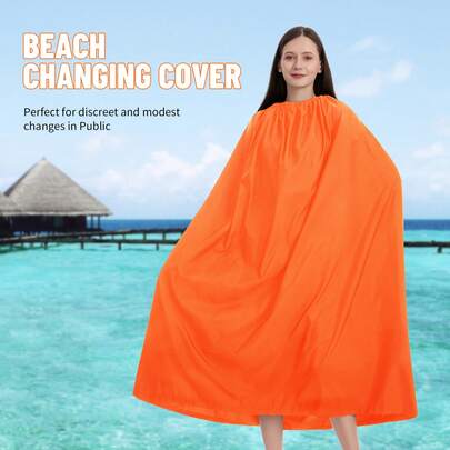 这款便携式户外更衣斗篷防水易用，是一款适合游泳、海滩和露营的更衣帐篷/斗篷。它提供超大遮盖面积，适用于游泳池、海滩度假村和露营旅行。它能为户外更衣提供私密空间，轻便可折叠，方便携带，并且可以重复使用。这款多功能户外更衣斗篷/雨披是馈赠亲朋好友的完美节日礼物。