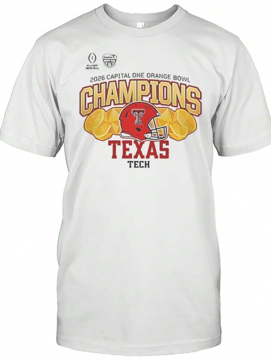 Texas Tech 2026 Orange Bowl Helmet Shirt - trắng - Xem 1