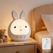 Rechargeable Rabbit Night Light Features Three Color-Changing Modes, Dimming Function, Button And Touch Controls, And A Long-Lasting Battery.  Its Cute Rabbit Design Makes It Perfect For Bedrooms, Room Decoration, Creating A Dreamy Atmosphere, Setting The Mood, And Can Also Be Used As A Desk Lamp. It's Also An Ideal Holiday Gift. - 彩色 - 查看 12