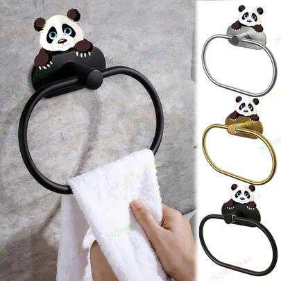 Anillo para toallas de pared de baño sin taladro, estante para toallas con adhesivo, anillo para toallas de acero inoxidable, estante para toallas, estante para paños de cocina de plata mate, gancho para toallas de gran resistencia, estante para toallas faciales impermeable, ganchos, barra para toallas sin taladro, almacenamiento y organización de baño, accesorios de ferretería, suministros de baño, decoración del hogar