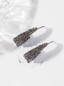 New 2026 Black Diamond Stud Earrings, High-End, Stylish, Unique, Korean Jewelry - Black - View 4