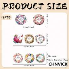 CHNVICK 12 miếng dán chuyển nhiệt UV DTF, kiểu XXX, thích hợp để dán lên cốc, laptop, bàn và ghế, tự trang trí, độ bám dính cao (Không bao gồm cốc thủy tinh) - Nhiều màu - Xem 2