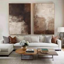 Canvas Artworks, Featuring Abstract Designs In Beige And Brown, Inspired By Wabi Sabi And Scandinavian Modern Aesthetics Optional Frame - Multiple Choice - View 6