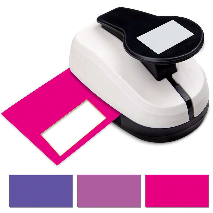1.5 Inch (38mm) Rectangle Hole Punch Tool, Everyday Fashion Rectangle Shape DIY Portable, Suitable For Paper Art, Card Making, Scrapbooking, Student Use - 1.5 Inch 38mm Rectangle Paper Hole Puncher - View 1