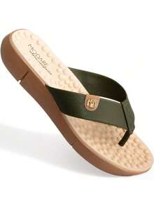 Modare Women's Orthopedic Slippers With Soft Massage Spurs - 橄欖綠 - 查看 10