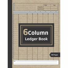 6 Column Ledger Book: Accounting Ledger Book Bookkeeping, Account Journal Pages 8.5 Inchx 11 Inch Ledger Book Small Business And Personal Use - Initial - View 2